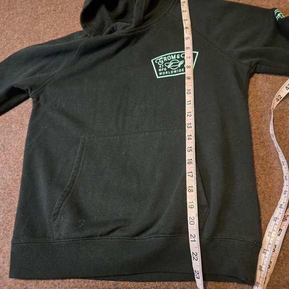 Boy's Small Grom And Co Hoodie In Black And Teal Skateboard Streetware - Picture 6 of 9